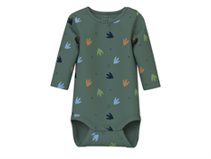 Name It dark forest dino footprint bodysuit